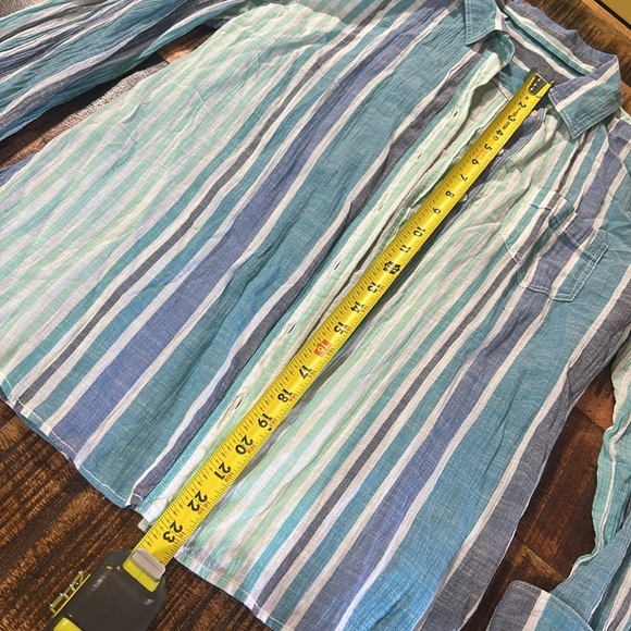 JC Penny NWT Striped Top Shirt scuba blue Multicolor large - Picture 3 of 5